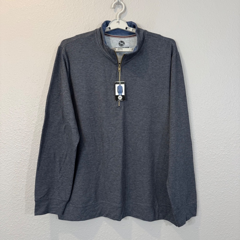 NWT Weatherproof Men's Size XXXL Dark Sapphire 1/4 Zip Pullover Sweater